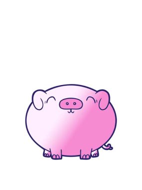 Kalk ve karalama domuzun animasyonunu yüzdür.