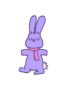 Çizgi film tavşanının basınçlı animasyonu