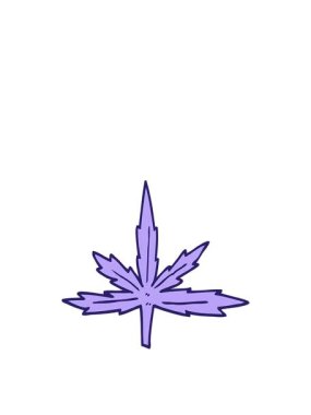 Çizgi film marihuana yaprağının hareketli animasyonu