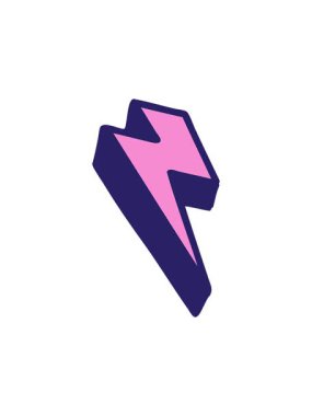 Bir yıldırımın dövmesel çizgi filminin hareketli animasyonu