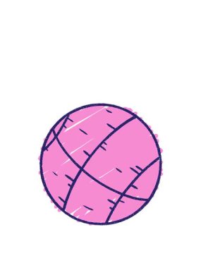 Basketbol Tebeşir çizgi filminin yükseliş ve yüzme animasyonu