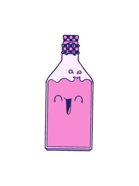 Eski meyve suyu şişesinin titreşimli animasyonu