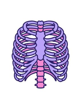 Bir göğüs kafesinin ikonik dövme görüntüsünün dönen hareket animasyonu