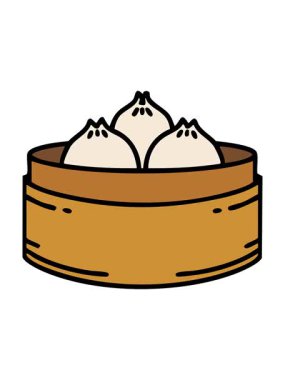 Japon hamur köftelerini dairesel bir buharlı buharda salla ve durdur