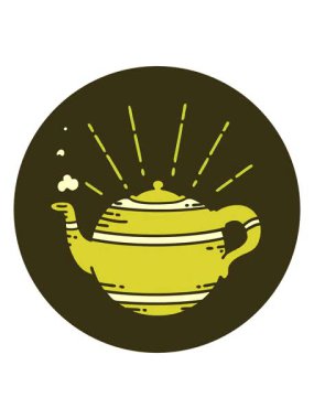 Dövme stili buharlı çaydanlığın renk canlandırması