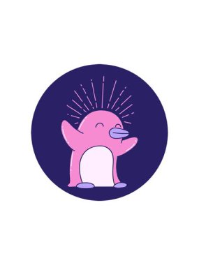 Neşeli penguenin radyoaktif ışıldayan animasyonu