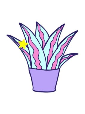 Parlayan yıldızlar çizgi film karalama evi bitkisinin animasyonunu etkiler