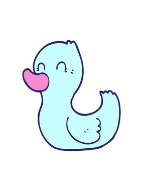 Çizgi film ördek tasarımının basınçlı animasyonu