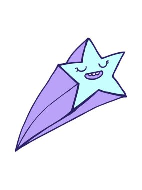 Kayan bir yıldızın çizgi filmini salla ve durdur