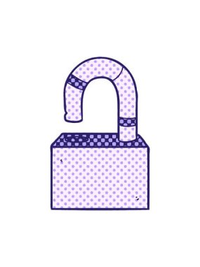 Çizgi film asma kilidinin dönen hareket animasyonu