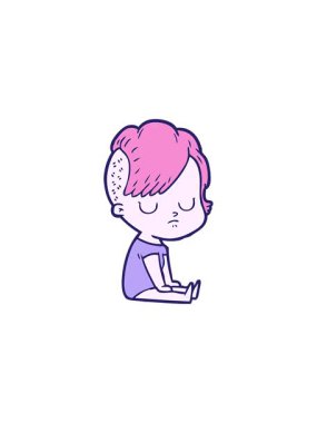 Çizgi film kadın neon çizim tasarımının yıldız patlaması etkisi animasyonu