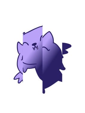 Şirin kawaii yarasasının el yazması çizgi filminin bölünmüş hareket animasyonu