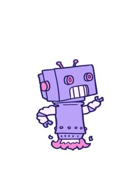 Çizgi film android tasarımının hareketli animasyonu