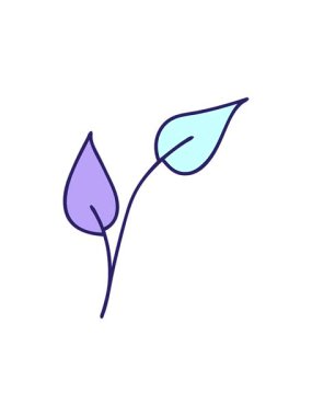 Yaprakların düz renk retro çizgi filminin hareketli animasyonu