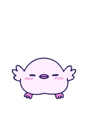 Sevimli yavru çizgi film kuşunun animasyonunu genişletiyorum.