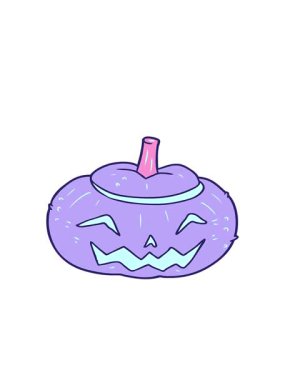 Cadılar Bayramı balkabağı çiziminin hareketli animasyonu