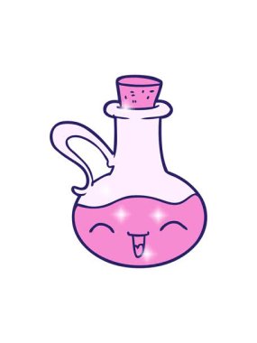 Çizgi film karakteri zeytinyağı şişesinin ışıltı etkisi