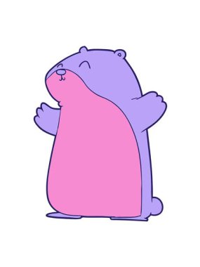 Hamster çizgi filminin titreşimli hareket animasyonu