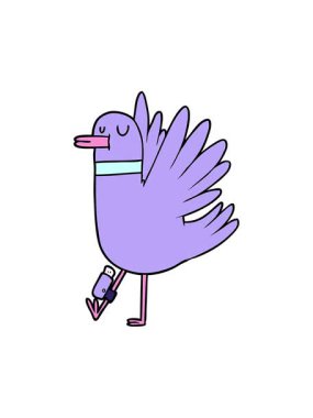 Kanat çırpan güvercin çizgi filminin animasyonunu durdurup salla