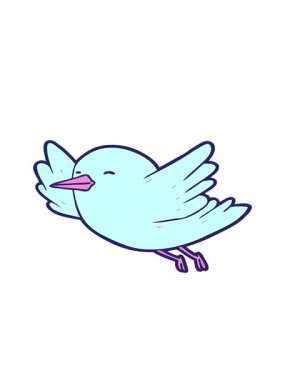 uçan çizgi kuşun hareketli animasyonu