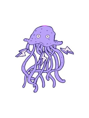 Çizgi film ahtapot tasarımının animasyonunu çalıştır