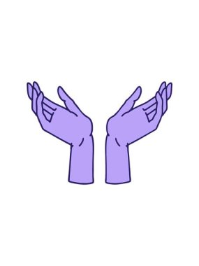 Açık ellerin ikonik dövme tarzının hareketli animasyonu