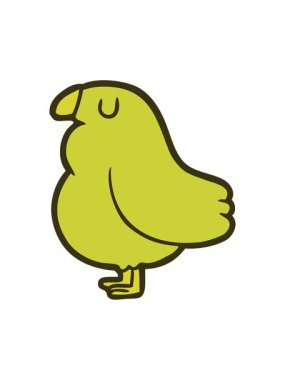 Sevimli neon renkli bir kuşun çizgi filminin renk animasyonu değişiyor