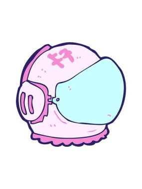 Çizgi film astronot kaskının hareketli animasyonu