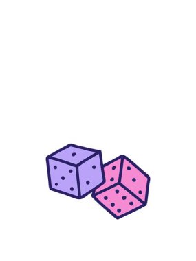 Şanslı zarların dövme stili görüntüsünün zıplama hareketi animasyonu