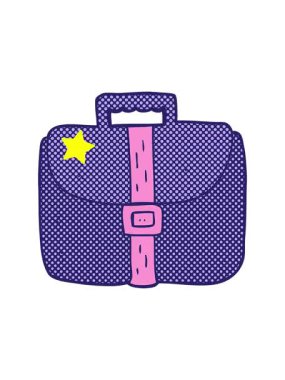 Parlayan yıldızlar el yazması çizgi film çantasının animasyonunu etkiler.