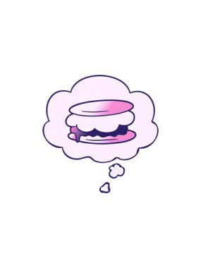 Düşünce baloncuğu yumuşak eğimli smore çizgi filminin gösterişli satış animasyonu