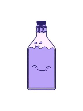 Eski su şişesi çizgi filminin pixelize etkisi