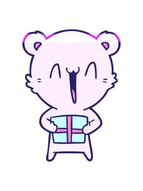 Kutup ayısının animasyonunu Noel karikatürü ile canlandırın.