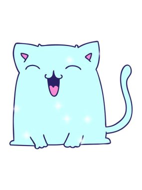 El çiziminin ışıltılı etkisi çizgi film kedisi