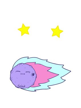 dönen yıldızlar göktaşının animasyonu