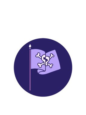 Bir korsan bayrağının dövme stili görüntüsünün yükselişi ve yüzdürülmesi