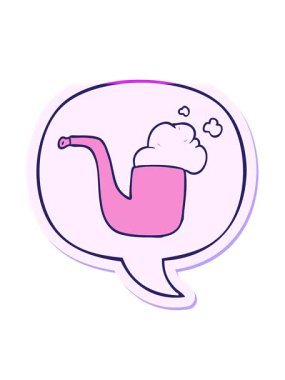 Karikatür eski sigara piposu ve konuşma kabarcığının animasyonunu canlandırın.