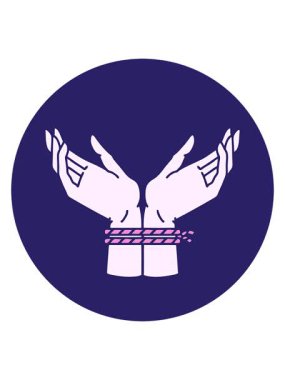 Bir çift bağlanmış elin ışık efekti animasyonu