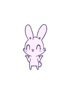 Tatlı çizgi film tavşan tasarımının bölünme etkisi