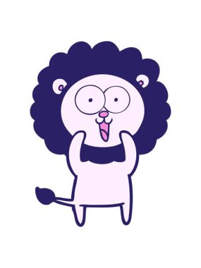 Mutlu çizgi film aslanının animasyonunu durdurup duraklat