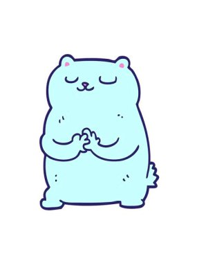 Karikatür ayı karalama tasarımının hareketli animasyonu