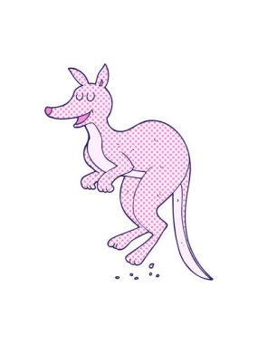 Serbest çizim kangurunun parlak ışık efekti animasyonu