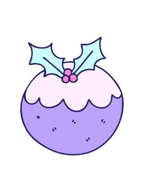 el çizimi karikatür noel pudinginin pixelize etkisi