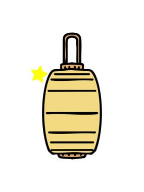 Parlayan yıldızlar Japon zanaat tasarımında parlayan bir kağıt fenerin animasyonunu etkiler.