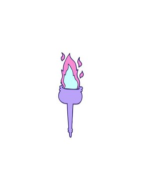 Ateşli çizgi film kadehinin gösterişli satış animasyonu