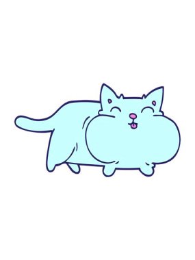 Çizgi filmin titreşimli hareketli animasyonu. Şişko kedi.