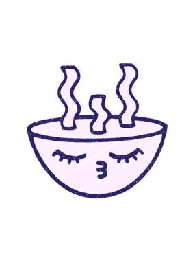 Hot Noodles Tebeşir Çiziminin hareketli animasyonunu göster