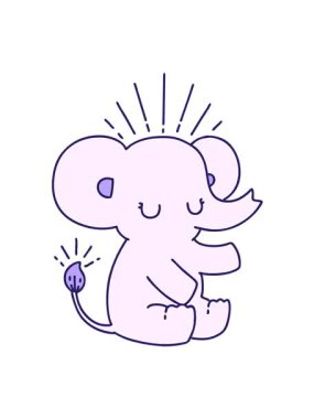 Geleneksel dövme stilinin titreşimli hareketli animasyonu şirin fil