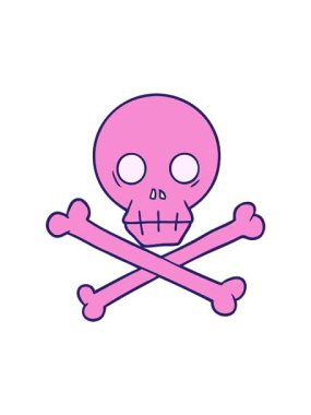 karikatür kafatası ve çapraz kemiklerin hareket animasyonu