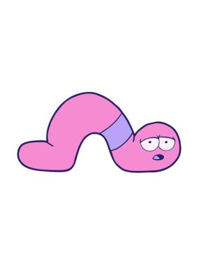 Çizgi film yorgun solucanının titreşimli hareketi